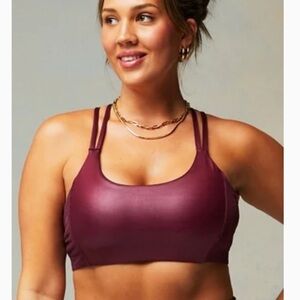Fabletics Women's Burgundy Sports Bra and leggings set